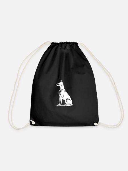 Edle Dobermann Tattoo Hunde Silhouette - Turnbeutel - Schwarz