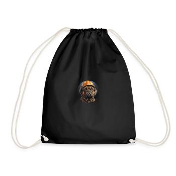 Mops als Baumeister - Turnbeutel - Schwarz - Vorne