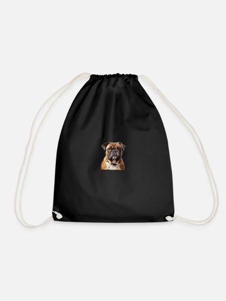 Bulldog Porträt - Turnbeutel - Schwarz