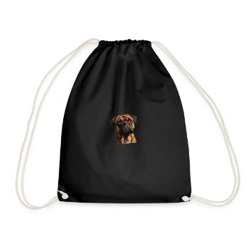 Mops Porträt - Turnbeutel - Schwarz - Vorne