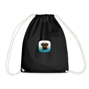 Niedlicher kleiner Mops Welpe - Turnbeutel - Schwarz - Vorne