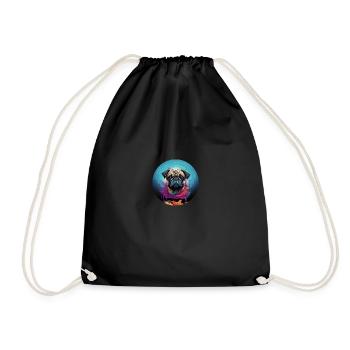 Pug Splashes of Paint - Drawstring Bag - black - Front