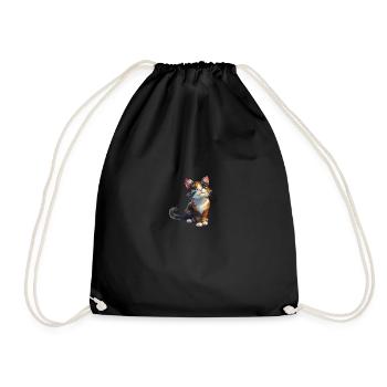 Cute kitten - Drawstring Bag - black - Front
