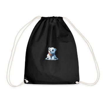 Mignon petit bébé ours polaire - Sac de sport léger - noir - Devant
