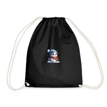 Bonhomme de neige pour les enfants - Sac de sport léger - noir - Devant
