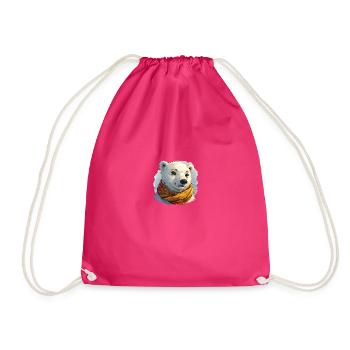 Eisbär mit Schal - Turnbeutel - Fuchsia - Vorne