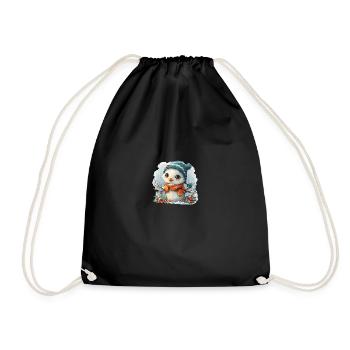Bonhomme de neige pour enfants en forme de poussin - Sac de sport léger - noir - Devant