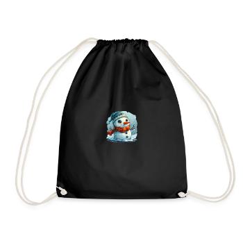 Bonhomme de neige pour les enfants - Sac de sport léger - noir - Devant