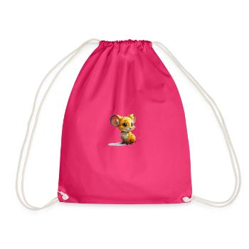 niedliche Maus - Turnbeutel - Fuchsia - Vorne