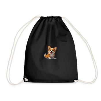 Mignon petit chien - Sac de sport léger - noir - Devant