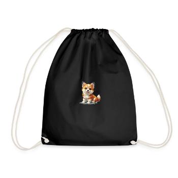 Mignon petit chien - Sac de sport léger - noir - Devant