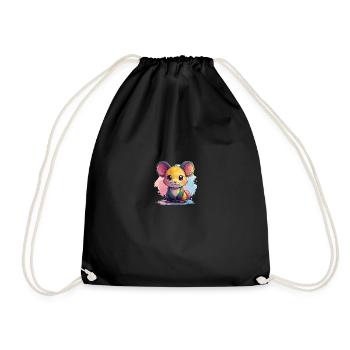 Children's Mouse - Drawstring Bag - black - Front