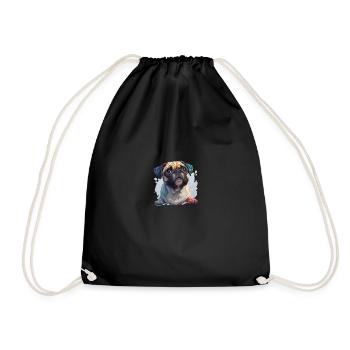 Mignon petit carlin - Sac de sport léger - noir - Devant