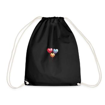 Ballon Herzen auch für Kinder und Geburtstage - Turnbeutel - Schwarz - Vorne