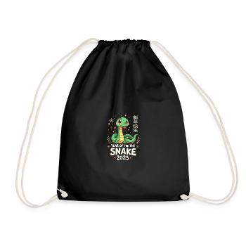 Fête du Nouvel An, Chine du Nouvel An, Année du Serpent - Sac de sport léger - noir - Devant