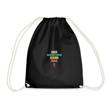 Gift for Excavator Driver - Drawstring Bag - black - Front