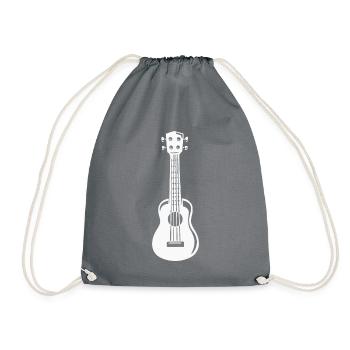 Ukulele Hawaii Guitar Uke Musical Instrument - Drawstring Bag - grey - Front