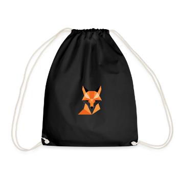 Impression numérique de renard géométrique - Sac de sport léger - noir - Devant