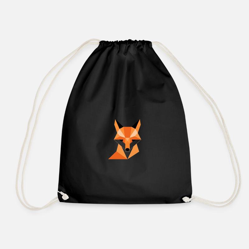 Geometrischer Fuchsdigitaldruck - Turnbeutel - Schwarz
