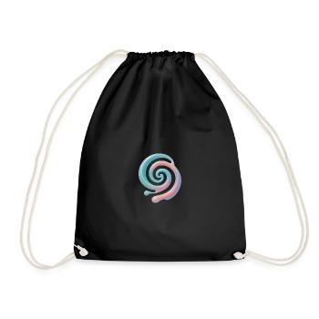 3D Spirale Pastell - Turnbeutel - Schwarz - Vorne