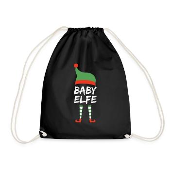 Weihnachten Baby Elfe Geschenk Kind Kinder - Turnbeutel - Schwarz - Vorne