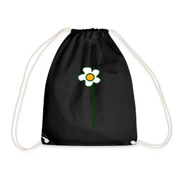 White Daisies Flower Spring Summer Flowers - Drawstring Bag - black - Front