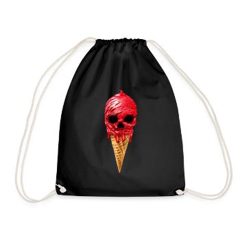 Skull Skull Dessert Cream Cone - Drawstring Bag - black - Front