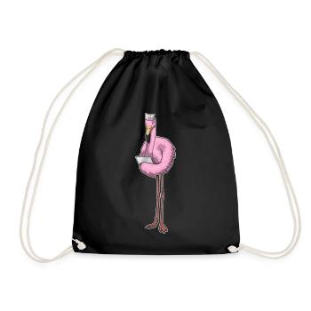 Flamingo Nurse - Drawstring Bag - black - Front
