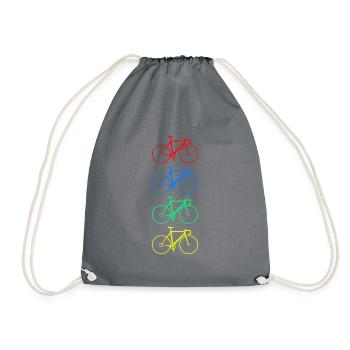 Coloured Bikes - Drawstring Bag - grey - Front