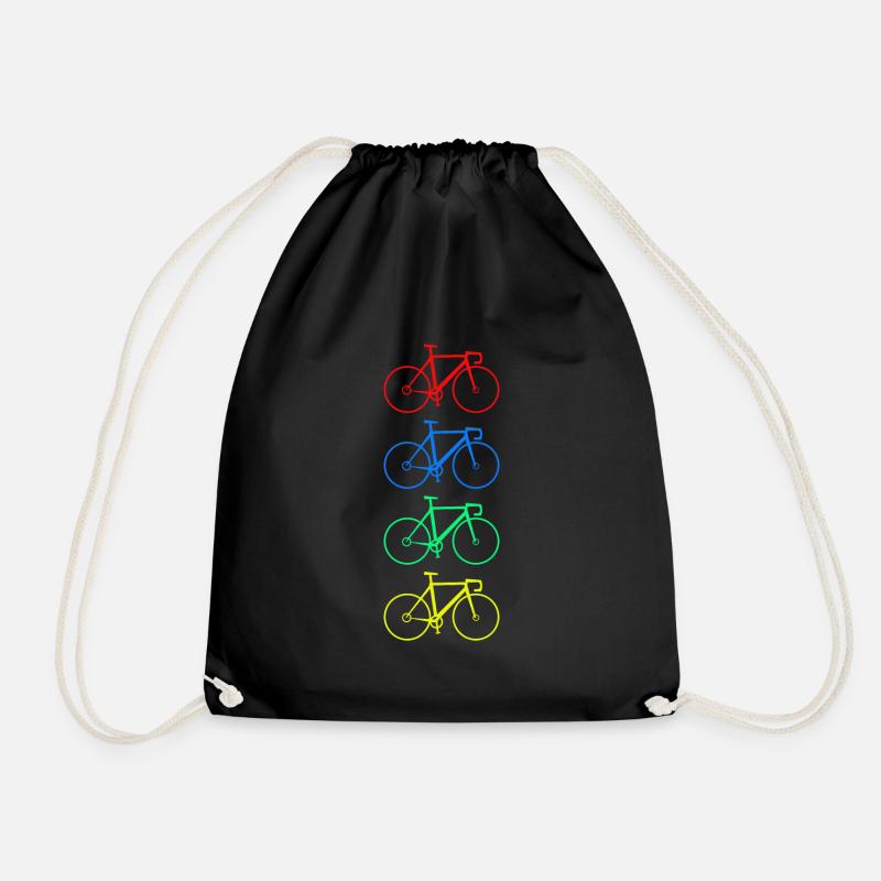Coloured Bikes - Drawstring Bag - black