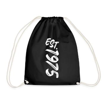 Est. 1975 - Established 1975 - Geburtstag Geschenk - Turnbeutel - Schwarz - Vorne