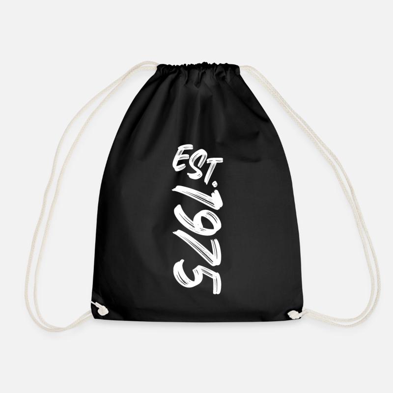 Est. 1975 - Established 1975 - Geburtstag Geschenk - Turnbeutel - Schwarz
