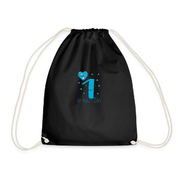 Birthday 1 My First Birthday - Drawstring Bag - black - Front