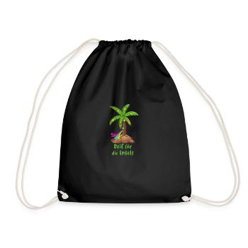 reif für die insel,urlaub,ferien,palme,insel - Turnbeutel - Schwarz - Vorne