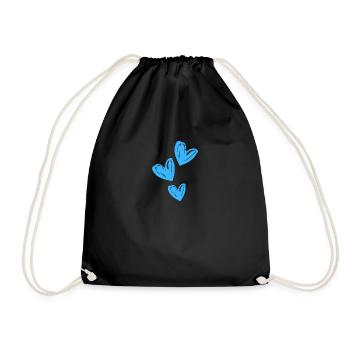 Herzen Blau Symbol - Turnbeutel - Schwarz - Vorne