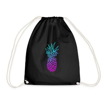 Pineapple Glow - Drawstring Bag - black - Front