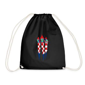 Drapeau de la Croatie Adriatique Zagreb Drapeau croate - Sac de sport léger - noir - Devant