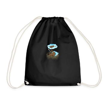Kiwi Bird Dreaming - Drawstring Bag - black - Front