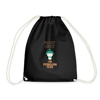 I'm Not short I'm Penguin Size - Drawstring Bag - black - Front