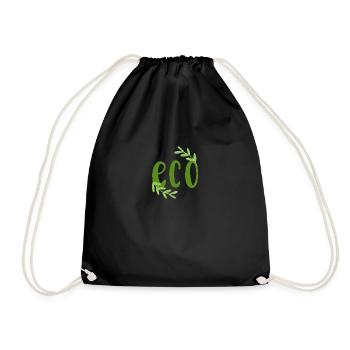 Eco Öko Bio Zweige Umwelt Natur Klima Schutz Blatt - Turnbeutel - Schwarz - Vorne
