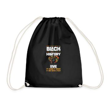 Black History Live It Learn It M... - Drawstring Bag - black - Front