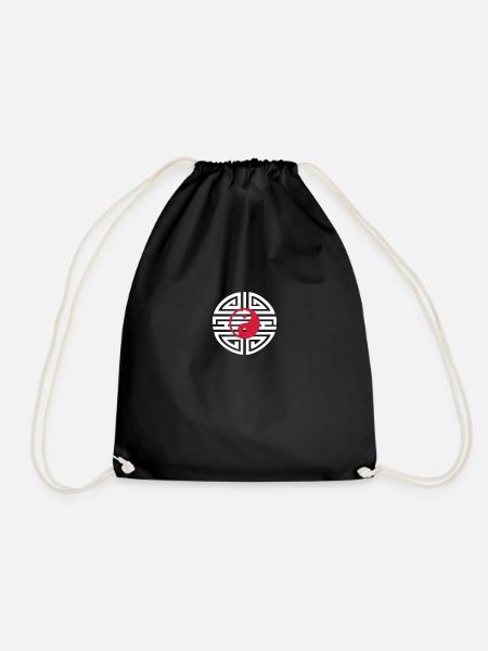 YIN & YANG - Tattoo 05 - Drawstring Bag - black