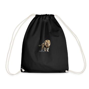 Lion - Drawstring Bag - black - Front
