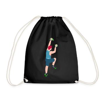Climbing, bouldering, sport climbing, climbing wall - Drawstring Bag - black - Front