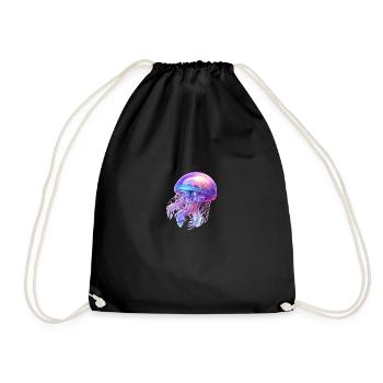 Qualle Farbenfroh & Transparent - Turnbeutel - Schwarz - Vorne