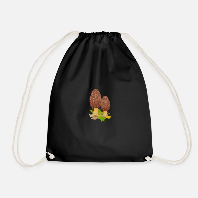 mushrooms mushrooms - Drawstring Bag - black