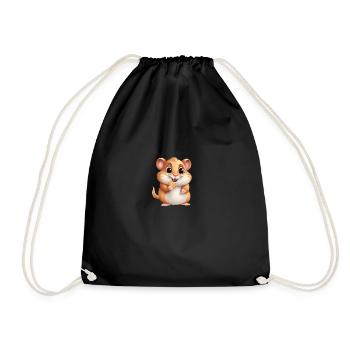 Un hamster mignon mange un biscuit pour les enfants et les bébés - Sac de sport léger - noir - Devant