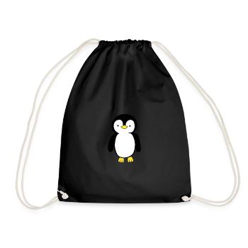 Pinguin - Turnbeutel - Schwarz - Vorne