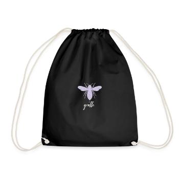 Purple Pastel Bee Gentle Bee Be Gentle - Drawstring Bag - black - Front