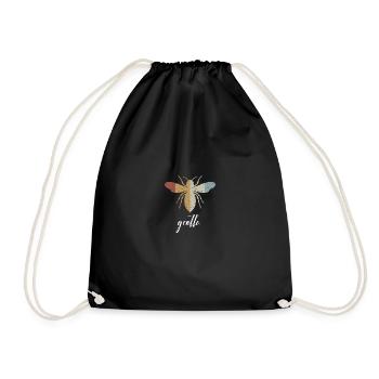 Retro Bee Gentle Biene Be Gentle - Turnbeutel - Schwarz - Vorne